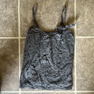 Hollister Grey Lace Tank with Bow Sz XS